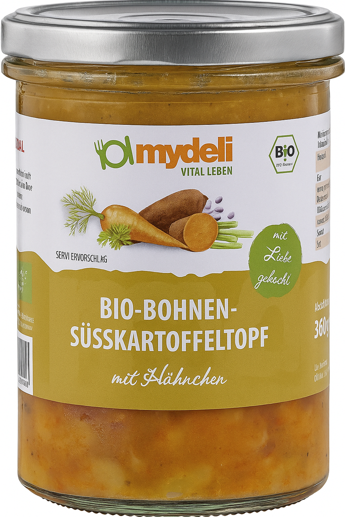 Bio Bohnen-Süßkartoffeltopf mit Hühnchen